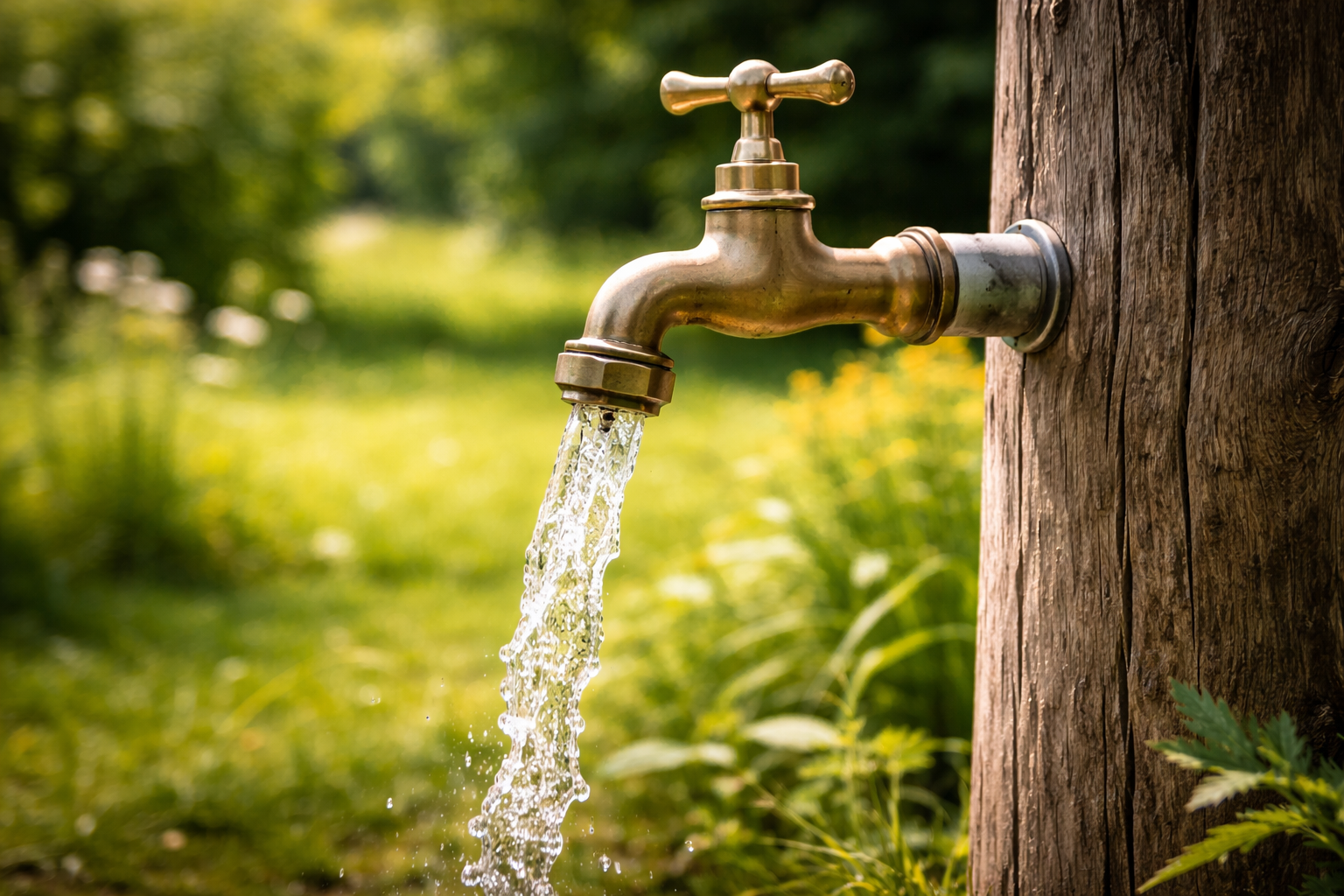 Wasserhahn mit fließendem Wasser